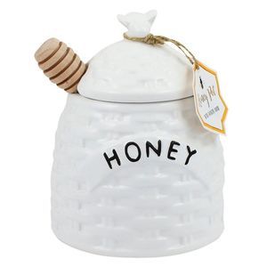 Azzure Home Honey Jar with Wooden Spoon